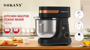 เครื่องผสมแป้งไฟฟ้าแถมหัวตี 3ใบ ตีไข่ ตีแป้ง ตีวิปครีม ผสมอาหาร นวดแป้ง ปรับความเร็วได้ 7ระดับ 11 ลิตร รุ่น SK-269 ปรับได้ 6 ระดับ ถ้วยขนาดใหญ่