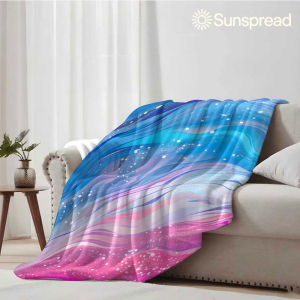 Beast Kingdom | Blue Pink Fluid Soft Warm Flannel Blanket Lightweight Cozy Christmas Halloween Home Decor Room