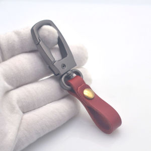 Móc Khóa Xe Hơi Bằng Da Thật Metal Keychain Dây Đeo Lưng Sáng Tạo Cho Nam Thiết Kế Đơn Giản Móc Khóa Tròn Bằng Da Bò