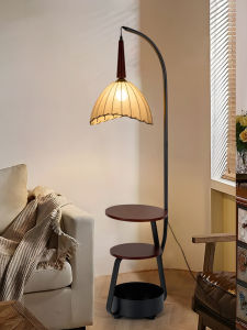 DGY | French Antique Walnut Wooden Cloth Fabric Multi-functional Lamp