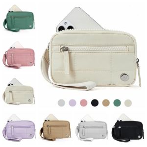 WIDTHSTORE15E9 Nylon Wristlet Wallets with 3 Zipper Waterproof Handbag Ultra-light Card Bag Yoga Sport