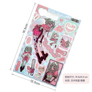 Guka Cartoon Character Sweet Asian Style DIY Mobile Phone Case Material for Girls Scrapbooking Stickers Digital Accessories