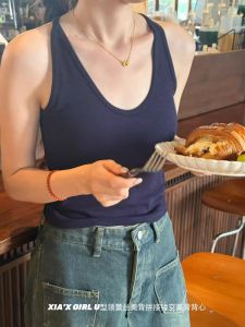 เสื้อกั๊กสายเดี่ยวลูกไม้ฤดูใบไม้ร่วงใหม่ ผู้หญิง แขนกุด คอวี ทรงเข้ารูป ระบายอากาศได้ดี ระบายความชื้นได้ดี เสื้อผ้าทำงาน