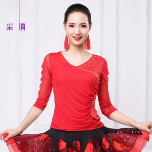 ชุดเต้นรำสตรี ชุดเต้นรำสี่เหลี่ยม ชุดเต้นรำลิทัวน่า เสื้อผ้าสำหรับการแสดง ชุดเต้นรำสไตล์ใหม่ ชุดเต้นรำลำลอง