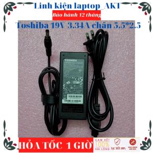 Sạc Laptop Toshiba 19V-3.42A-65W-ZIN chân 5.5*2.5 L460 C50 45W R700 L45 Z830 T210 C55 90W T230 R850 U300 Z50 R830