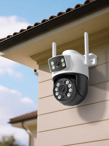 Camera Wifi PTZ iCSee 5K 10MP HD Ống Kính Kép An Ninh Ngoài Trời IP 4K 8MP Theo Dõi AI ONVIF Camera Giám Sát Trắng/đen