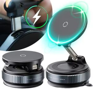 Vacuum Magnetic Car Phone Holder Rotation Adjustable Wireless Charging N52 Rubidium Magnet Stand for IPhone 12+ MagSafe Android