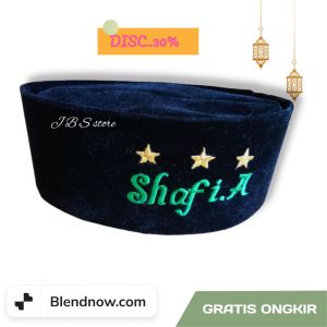 Peci songkok Hitam Free Reques nama Anak