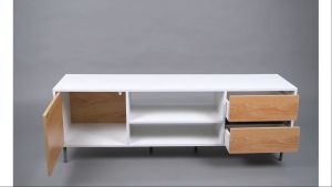 MIZONA Multi Compartment Living Room TV Cabinet Storage Rack With Drawer