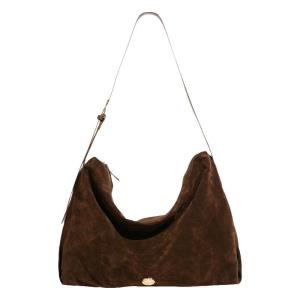 Korean Style Suede Tote Bag Womens Large Capacity Commuter Single Shoulder Crossbody Bag Fashionable Casual Handbag