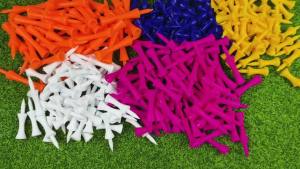 50 Pcs/Pack Professional Golf Tees 25mm-51mm Castle Orange Golfer Accessory Plastic golf tees perfect for Teeing the ball