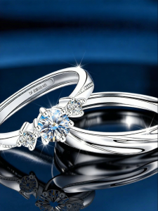 East Beauty | Silver 50ct Moissanite Couples Rings