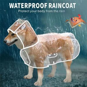 Waterproof Transparent Raincoat for Dogs Pet Puppy Rainwear All Seasons Rain Coats PVC Outdoor Clothes Costume Pet Supplies