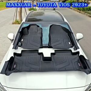 VIOS  - Thảm lót sàn MAXXCAR nhựa TPE 5D cho xe TOYOTA VIOS 2023 + đúc nguyên khối tràn viền cao cấp