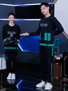 Qingyi Bar Uniform Set Long Sleeve Simple Style Restaurant Bar Workwear Party KTV Waitress Outfit Polyester Material