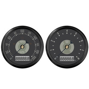 Rhaxel Classical 85mm GPS Speedometer 0-160 0-200 0-220 KMH MPH with 8K 12K RPM Tachometer with Backlight 12V 24V for Truck Vans