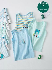 Boys Vest Inner Wear Pure Cotton Summer Thin Kids Baby Class a Lycra Cotton Boy Bottoming Sleeveless Intimates