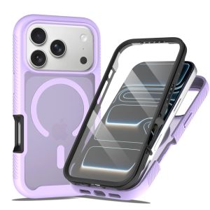 2-IN-1 Heavy Duty Magnetic Transparent Matte Case For iPhone 17 Pro Max Air 17e 16e Anti-scratch Armor Screen Protection Cover