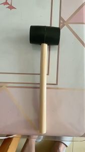 Multifunctional Solid Rubber Hammer with Wooden Handle 300g 8oz Rubber Mallet Hammer