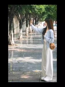 HUOLISI | Soft Light Blue Knit Cardigan for Autumn Winter Wear