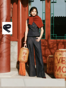 Vero Moda | Summer Denim Flared Pants Wide Leg Cotton Slimming