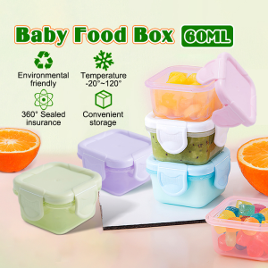 60ML Baby Food Box Snack Mini Stackable Storage Box Fruit Milk Powder Storage Cups Container Sealed Case Kotak Makanan Bayi 婴儿辅食盒