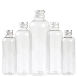 10PCS 100ml Plastic Bottle with Aluminum Screw Cap Plug Cosmetic Container Travel Kits Portable PET Lotion Cream