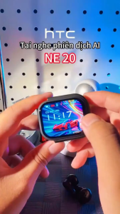 HTC NE20 AI Translation Headset Real-Time Translation TWS Bluetooth Headset Bluetooth 6.0 HiFi Sound Quality IPX5 Waterproof Wireless Headset Support Change Wallpaper