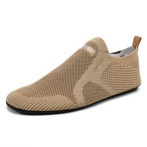 Giày Lười Nam YRZL Air Mesh Thoáng Khí Chống Trượt Nhẹ Thoải Mái Giày Thường Ngày Màu Xám Đen Thời Trang Lái Xe Văn Phòng Giày Dép
