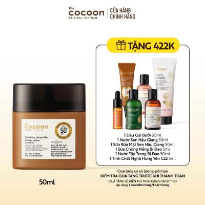 Sữa chống nắng bí đao - Ráo mịn tự nhiên SPF 50+, UVA – PF 62.6 Cocoon 50ml