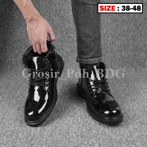 Sepatu Pdh fantopel Pria Dinas Kerja kantor Security TNI Polri Satpam tali Resleting Pormal Size 38-48
