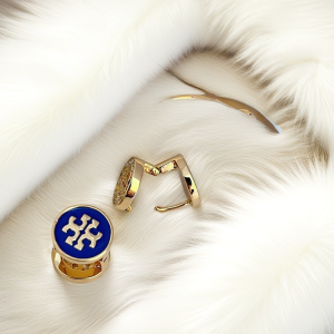 Trendy Double-Sided Womens Earrings Enamel Drip Design Fashionable Jewelry Studs Hoops  out Brand New Style Copper Alloy