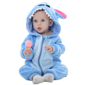 New Arrival Baby Jumpsuit Outwear Flannel Infant Toddler Baby Thermal Pajamas Cute Animal Zipper Jumpsuit