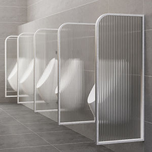 CUNGSA | Public Restroom Urinal Partition Stainless Steel Frosted Glass Customizable