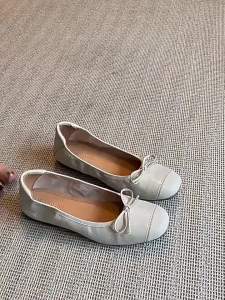 Women Square Toe Ballet Flats Elastic Cross Strap Mary Jane Shoes Vintage Faux Leather Slip‑On Flat Pumps Soft Comfort Casual