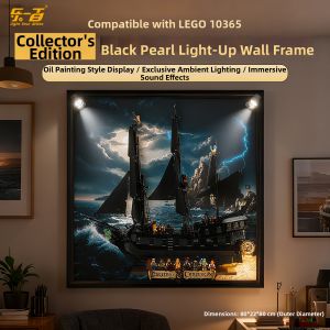 POP BRICKS | Vintage Display Case For Lego 10365 Jack Sparrow Black Pearl Wall Frame