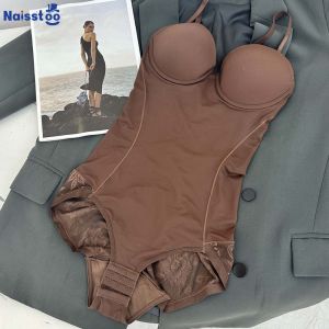 Naisstoo Women Corset Shapewear Bodysuit Tummy Control Tight Slimming body Shaper Bodysuit with Bras