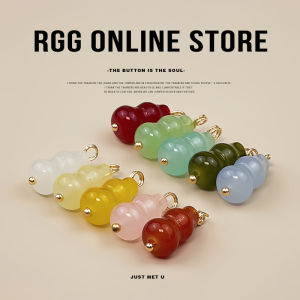 Colorful Glass Imitation Jade Small Gourd Buttons for Cheongsam Pendant Drop Accessories Chinese Style Fasteners Home Fabric