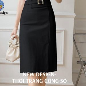 Chân Váy Nữ Hàn Quốc Lưng Cao - Váy Midi Dài Thiết Kế Cao Cấp Xẻ Tà Tôn Dáng Phong Cách Công Sở Chất Vải Nhập Co Giãn Tốt New Design CV0072