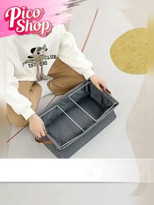 กล่องเก็บเสื้อผ้า ผ้าลินินมีโครงเหล็ก และผ้าฝ้ายสามารถพับเก็บได้ จัดทรงง่าย ประหยัดพื้นที่  มี 2 สี 2 ขนาดให้เลือก