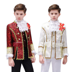 3PCS Kid Suit Set Children Day European Court Costume Performance Dress Stage Retro Prince Charming Blazer for Boy