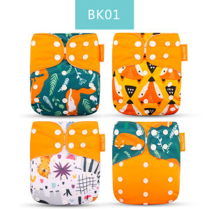 Happyflute 2022 4pcs/set Washable Eco-friendly Baby Cloth Diaper Ecological Adjustable Nappy Reusable Diaper Fit 0-2year 3-15kg