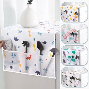 Floral Dust Proof Refrigerator Dust Cover PEVA Cloth Cabinet Fridge Dust Cover Multipurpose Home Textile Washing Machine Cover