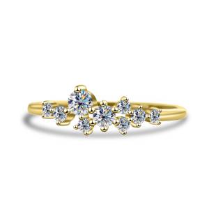 TY 925 Sterling Silver Rings For Women Ladies Sparking Moissanite Diamond Ring With Certificate Fine Wedding Jewelry Gift