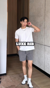 Quần short nam LUXE RIB BAMI HOME chất vải nhung gân co giãn form trên gối thoải mái QNG06