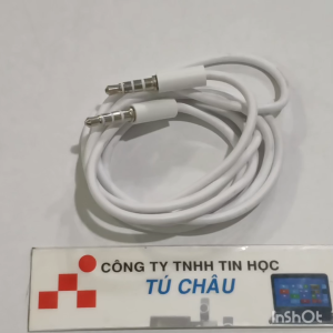 Cáp âm thanh 2 đầu 3.5 ly (4 điểm cực) dài 1m (Màu Trắng)