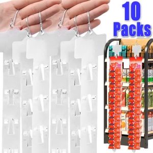10 PCS Station Hanging Merchandise Strips Plastic Snack Hanging Strips for Retail Display