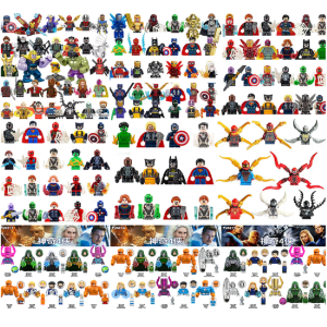 Hot Toys | 4/32 piece set of Marvel superhero Spider Man Iron Man Thanos mini building blocks anime characters childrens toy gifts