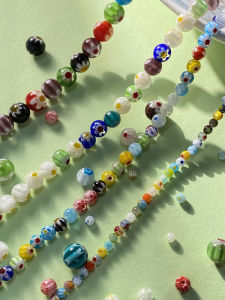 ลูกปัดลูกกลมคริสตัลหลากสีสานด้วยมือสำหรับสร้อยข้อมือและสร้อยคอ อุปกรณ์ตกแต่งเครื่องประดับ DIY S261