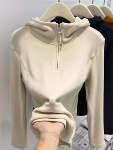 LUOSHAO | Hooded Duvet Fleece Dual Zipper Womens Casual Jacket